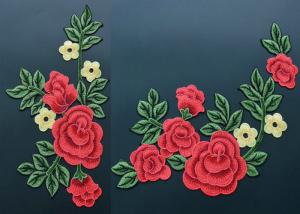 Wholesale Colorful Polyester Neckline Embroidered Applique Patches / Large Embroidered Flower Patches from china suppliers
