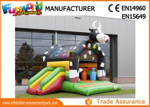 Wholesale Large Inflatable Bouncer Slide / 0.55mm PVC Tarpaulin Inflatable Cow Bouncer from china suppliers