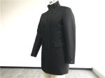 Cavalry Twill Mens Medium Trench Coat Black Color Zip Through Funnel Collar