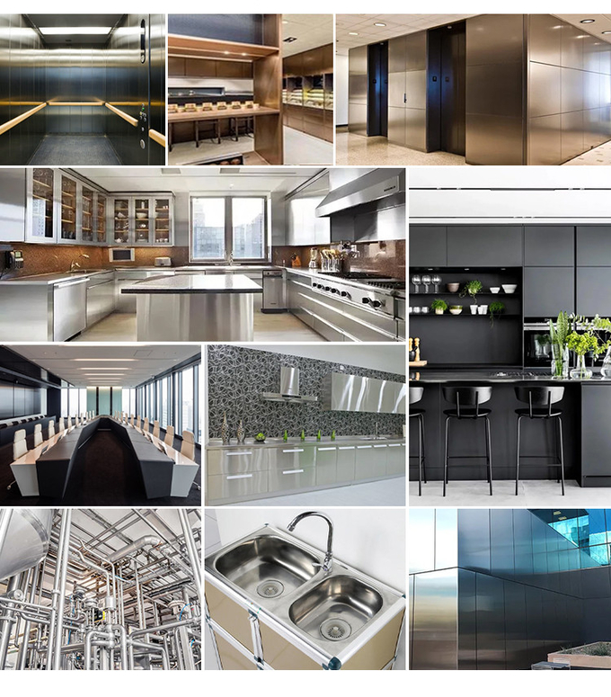 304/304L No 4 Finish Anti-fingerprint Stainless Steel Sheet With PVD Silver Coating For Exterior Wall Decoration