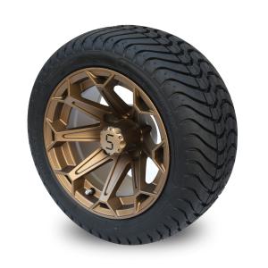 Wholesale Golf Cart 12 Inch Bronze Aluminum Wheels and 215/35-12 Low Profile DOT Tyres Assembly 4x4 Bolt Pattern from china suppliers
