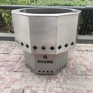 Wholesale Double Wall Smokeless Wood Fire Pit Two Tier Double Flame Smoke Free from china suppliers
