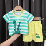 100% Cotton Summer Children's Outfit Sets Short Sleeve T-shirt Set