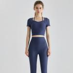 2023 New Yoga Clothing Set Summer Fashion Fine Thread Outside to Wear Fitness