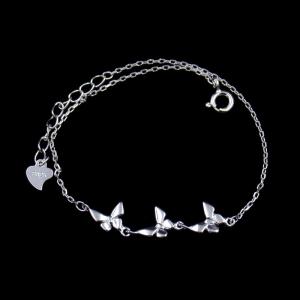 Wholesale S925 White Gold Plain Silver Bracelet Butterfly Shape For Girls from china suppliers