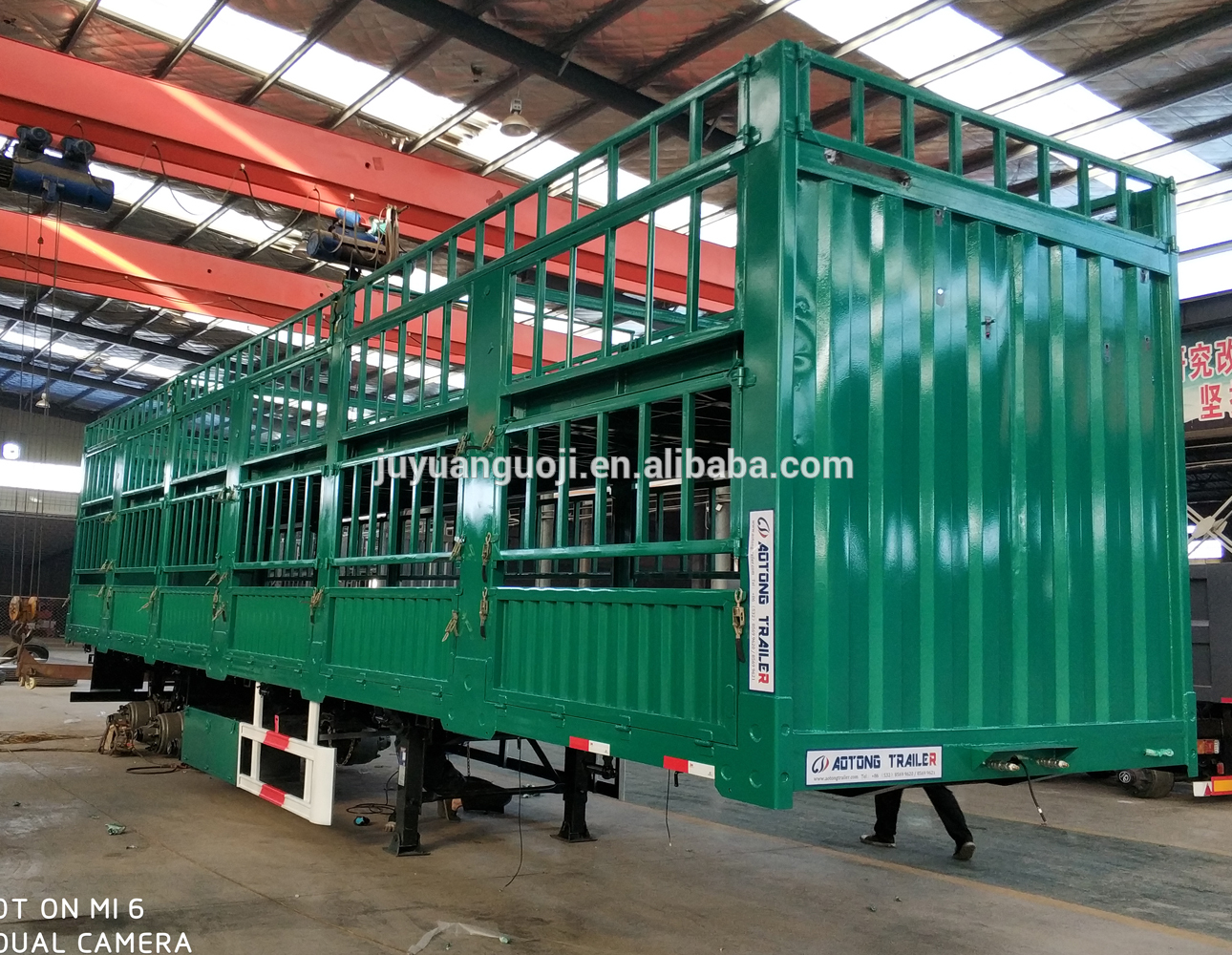 3 Axle Cargo Transport Truck Trailers for Cattle Carrier Steel Farm Fence Semi Trailers