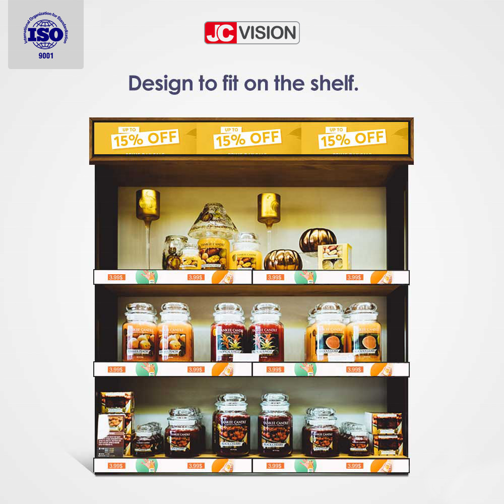 Shelf Edge Stretched Bar LCD Display Screen Ultra Wide LCD Panel Signage