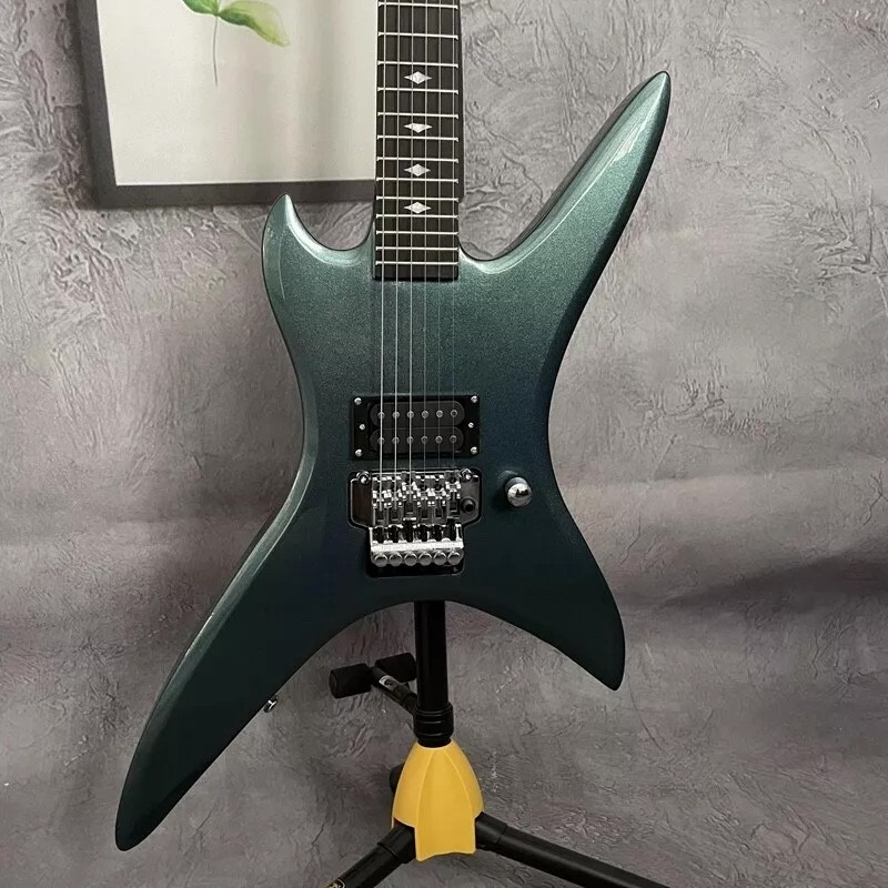 Custom B.C. Rich Chuck Shuldiner Stealth Blue Electric Guitar Open Pickups FR Bridge