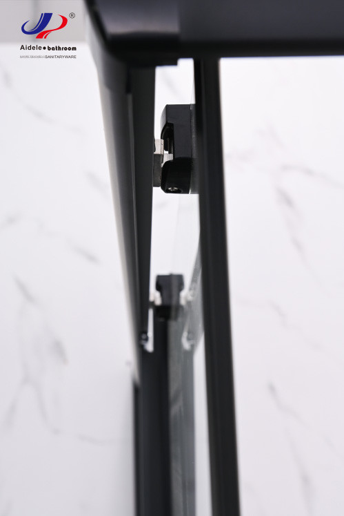4/5mm Tempered Glass Square Shower Enclosure With Black Alum Frame