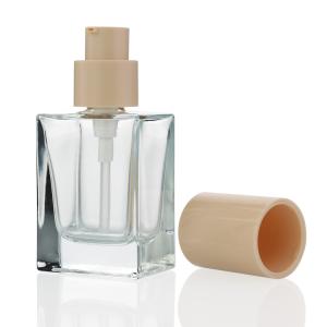 Wholesale Luxury Small Square 30ml Foundation Bottle Screen Printing With Metal Screw Cap from china suppliers