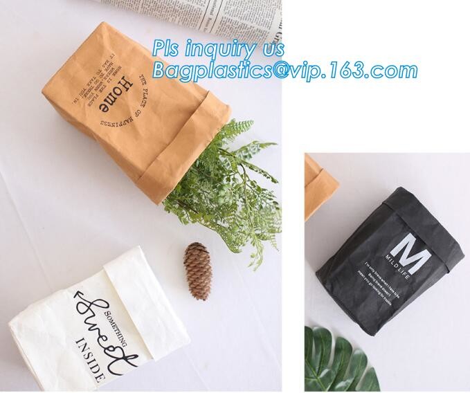 Cheap Lightweight Cheap Brown Custom Made Print Logo Water-proof Tyvek Paper Tote Shopping Bageco reusable promotion gif