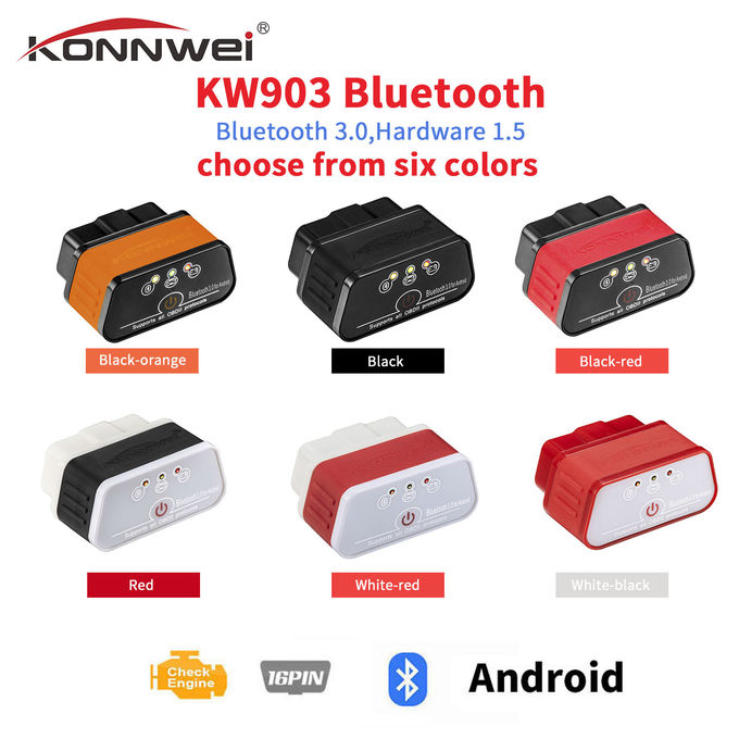 Fast Reliable Android Car Scanner / Bluetooth Vehicle Scanner 2 Years Warranty