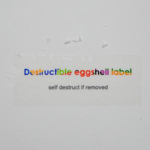 Wholesale QC Pass Blank Eggshell Stickers Anti Fake Ultra Destructible Vinyl Eggshell UDV Label from china suppliers