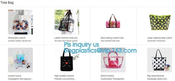 PVC Mini Plastic Cosmetic Bags , Cosmetic Tote Bags Printed Promotional