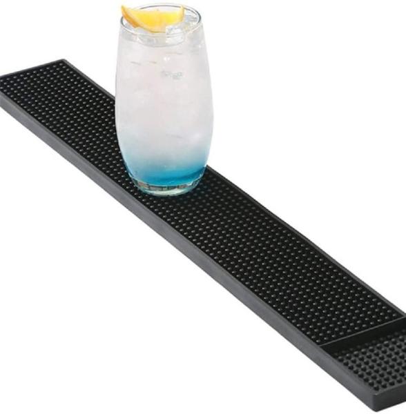 Quality BM-001 Disposable Custom Rubber Mat Black 23" X 3" Bar Service Rubber Mat for sale