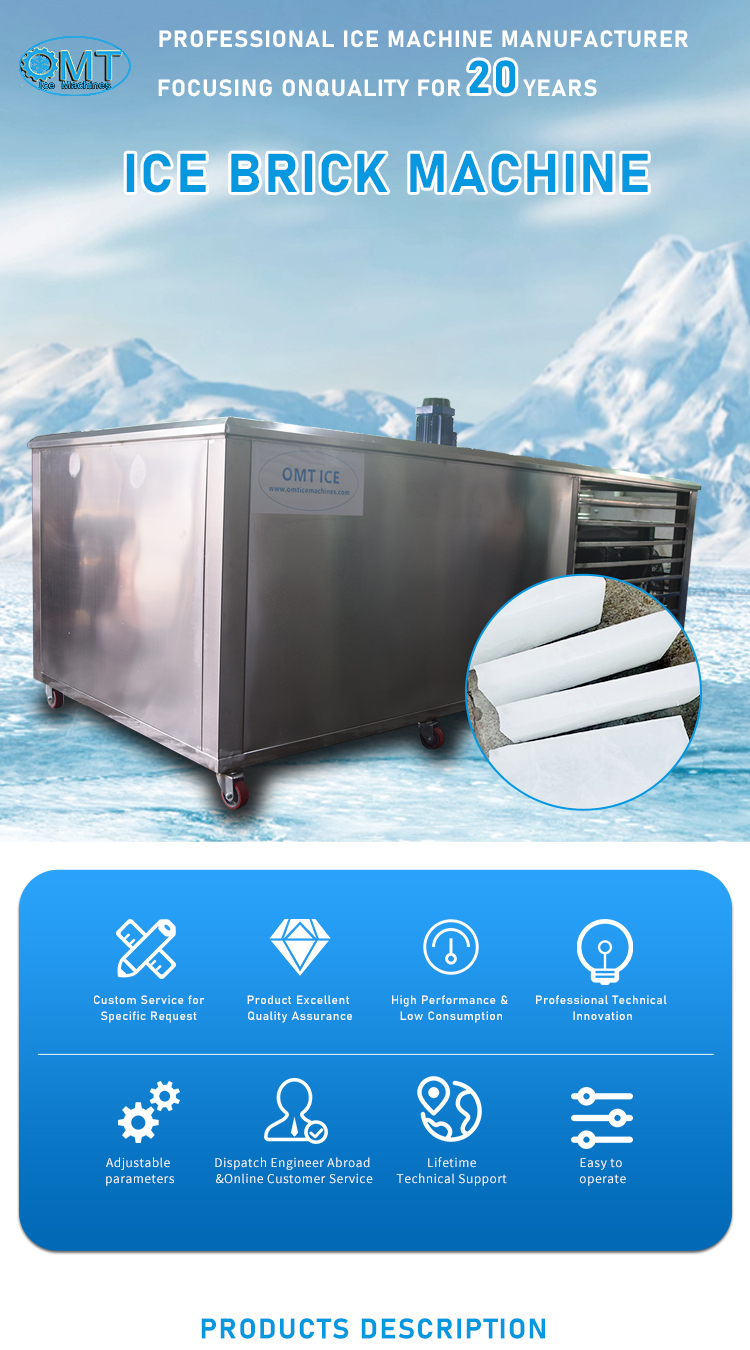 2Ton Salt Water Ice Block Machine Fresh Keeping Air Cooled Big Ice Block Maker