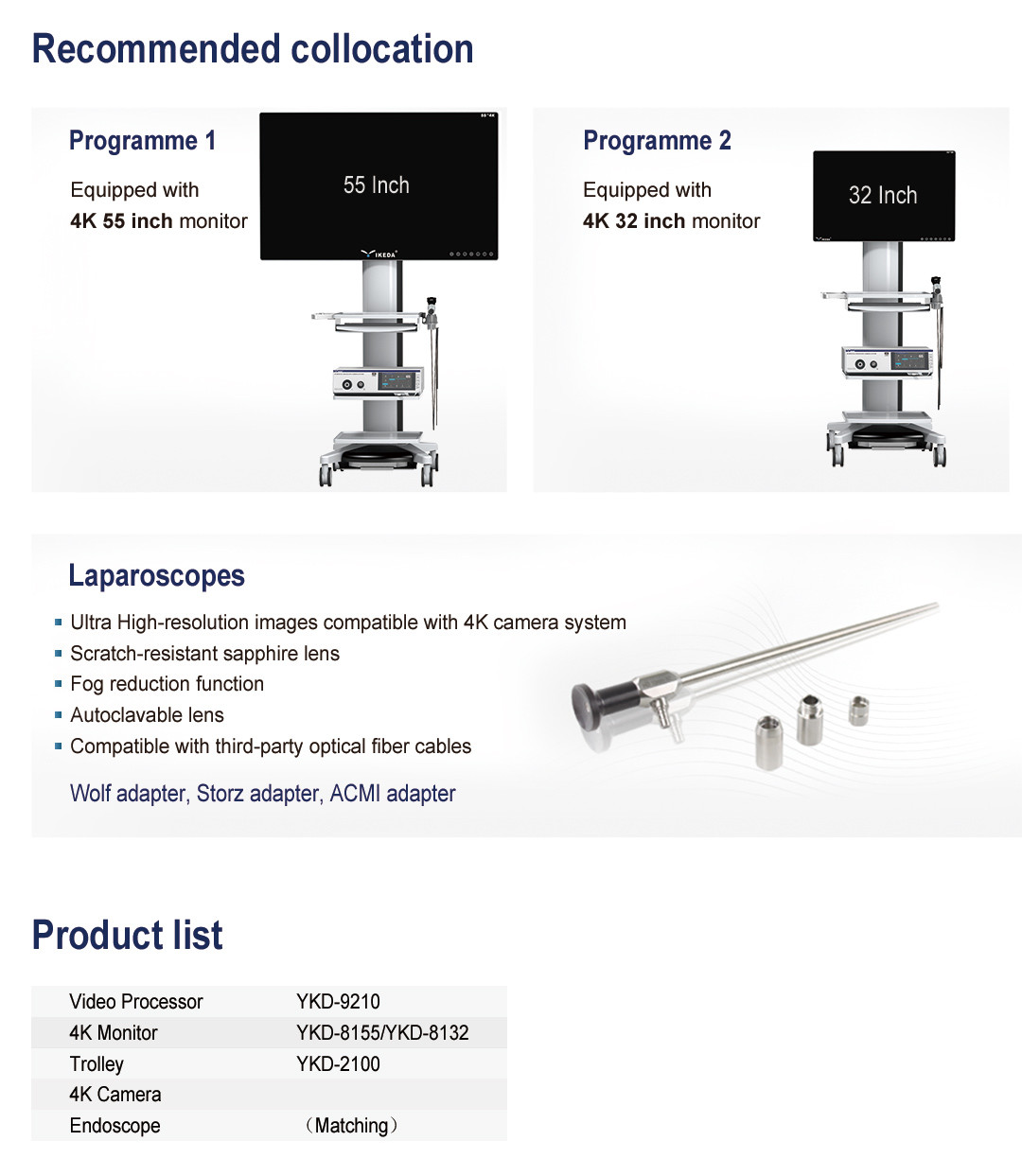 YKD-9210 4K Endoscope Camera 7inch Touch Screen Endoscope Machine