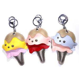 Wholesale Custom Ice Cream Promotional Leather Keyrings ROHS Approved from china suppliers