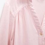 MID Long Sleeves Cotton Casual Dress Pleated Skirt Polyester