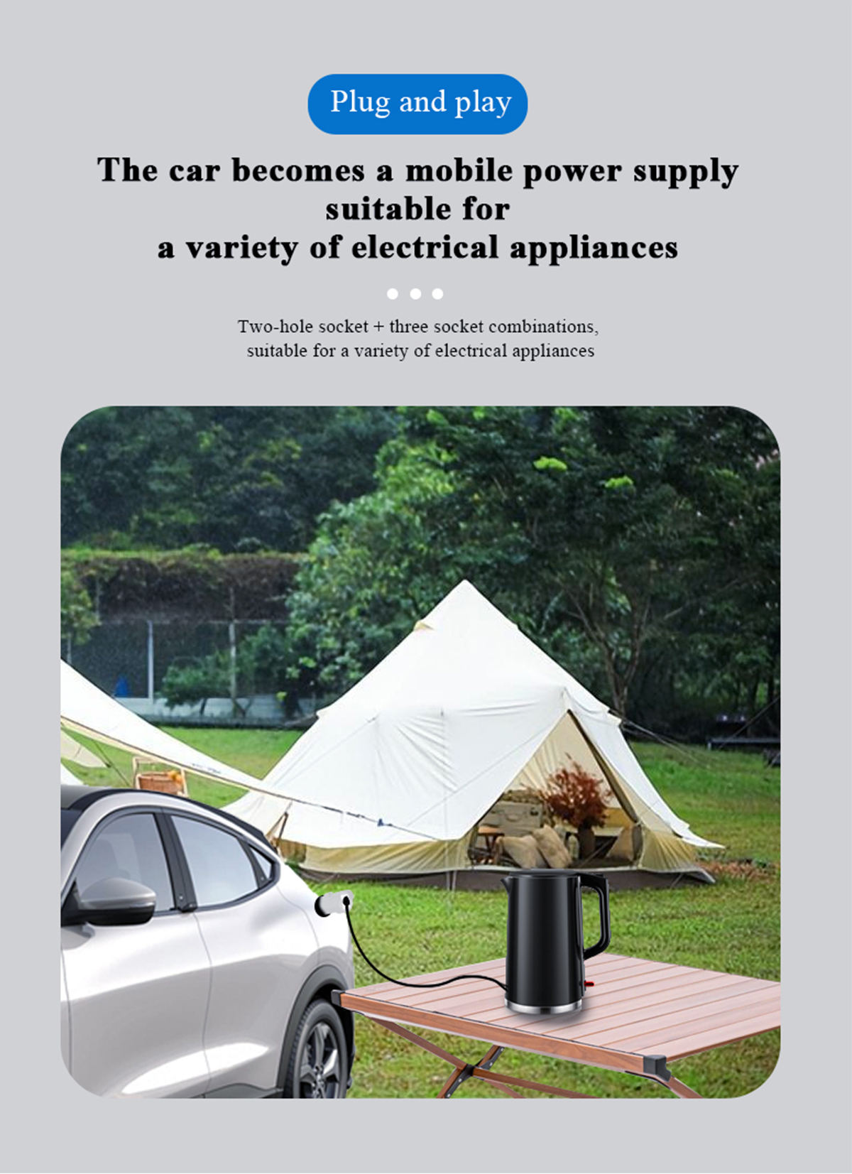 IP55 Rated 3.5kw Type1 Electric Car Discharger v2l 220V Home Power AC J1772 Charging Output for Cars Camping 16A Type1 V2L