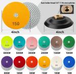 Granite Dry 3000 Grit Diamond Polishing Pad Set With Backing Plate