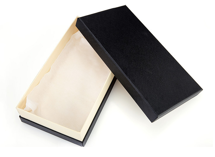Wholesale Recyclable Biodegradable Custom logo matte black private label gift box for wallet