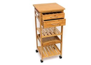Wholesale Hot Sale Bamboo Home Furniture Wooden Serving Storage Trolley Cart from china suppliers