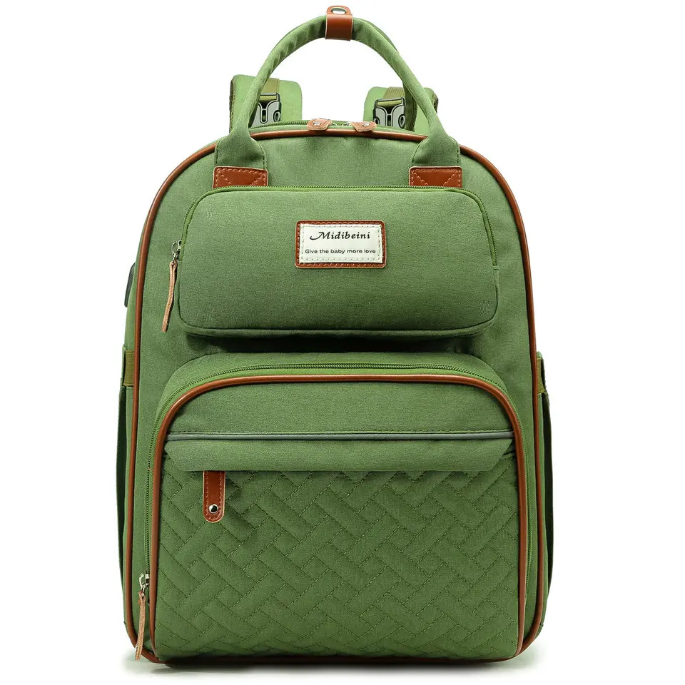 Waterproof Wet Custom Logo Mommy Baby Diaper Bag With Changing Bed