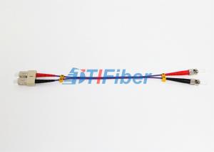 Wholesale ST - SC Patch Cable Fiber Optic Patch Leads 3.0mm Violet Color OFNR Outer Jacket from china suppliers