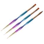 Gradient Handle Acrylic Nail Brush 3D Liner Drawing Nylon Soft Set Hair