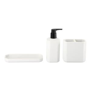 Wholesale 3Pcs White Polyresin Caddy Bathroom Accessories Set For Home Hotel Bathroom Accessories Hotel Soap Dispenser from china suppliers