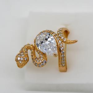 Wholesale trendy snake shape Swiss Cubic Luxury Zircon crystal ring jewelry gift For Women fashion from china suppliers