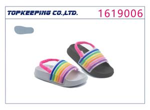 Wholesale Summer Beach Rainbow Bling Kids Eva Sandals Plastic PVC Strip from china suppliers