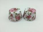 Wedding Party Rose Floral Baking Cups , Round Shape Muffin Paper Cups Not Retain