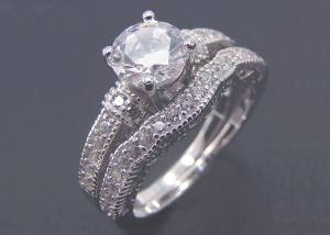Wholesale 2 Carat Diamond Engagement Wedding Rings Round shape OEM ODM from china suppliers