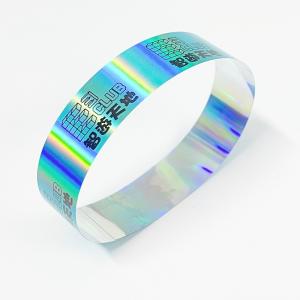Wholesale Factory Wholesale Laser Glitter Flash Wrist Strap Customized Style Barcode Logo Paper Wristband For Events from china suppliers
