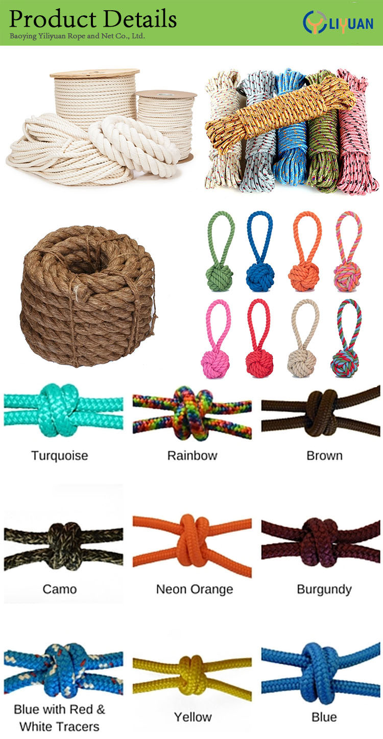 Marine Rope YILIYUAN 8 Braided Polyester PP Danline Rope for Marine Applications