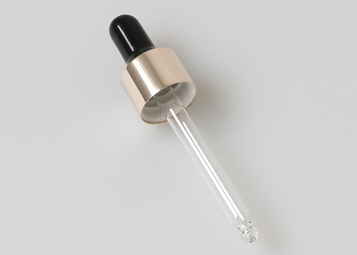 18mm Neck Bottle Dropper Cap , Glass Oil Dropper Aluminum Collar