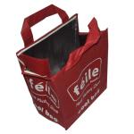 Red Fitness PP Nonwoven Insulated Lunch Cooler Bag Silk Screen Printed Logo