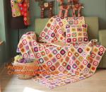 Handmade Crochet Pastoral Floral Blankets Decorative Sofa cover /Sofa Backrest