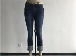 Ladies' Abrasions Dark Wash Denim Jeans , Stretch Denim Capri Jeans TW79354