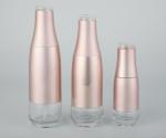 Pink Glass Cream Jar Lotion Bottles Cosmetic Packaging Customized Logo And Color