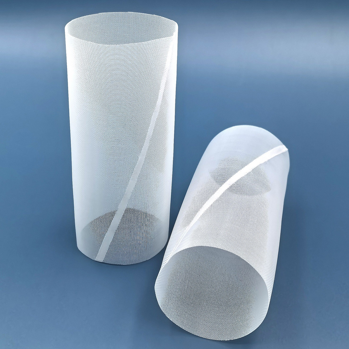 Custom Polyester Filter Mesh Cylinder Tubes Vertical Oblique Seam Ultrasonic Welding