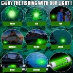IP68 Green 45W DC 12V Submersible Fishing Light Aluminum Bright LED Underwater