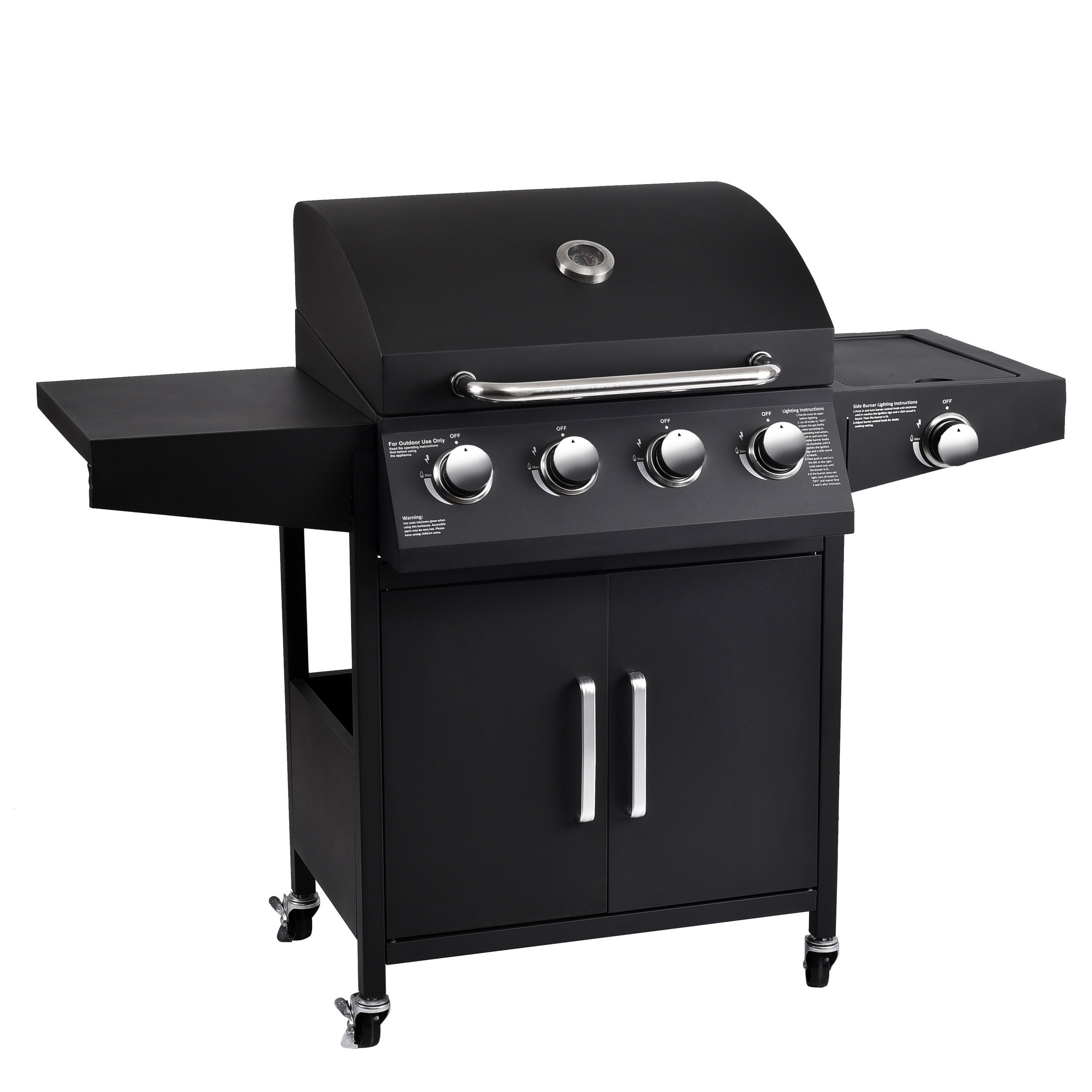 430SS Warming Grid 4 1 Burners Stainless Steel Gas BBQ Grill for Modern Style Cooking