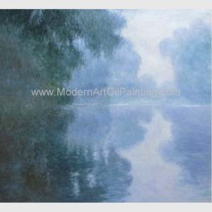 Wholesale Green Claude Monet Oil Paintings Reproduction Misty Morning on the Seine from china suppliers