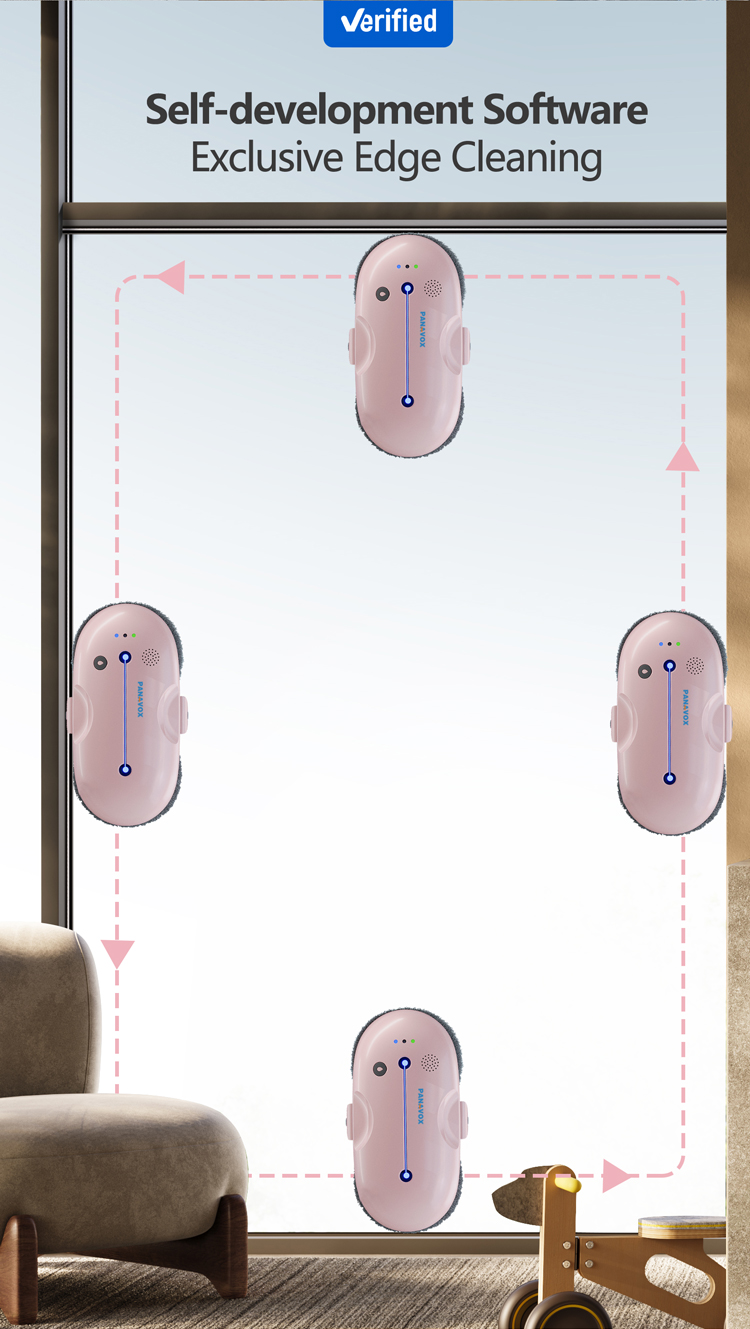 Intelligent Automatic Window Cleaning Robot with 90s/m2 Cleaning Speed and 67dB Noise