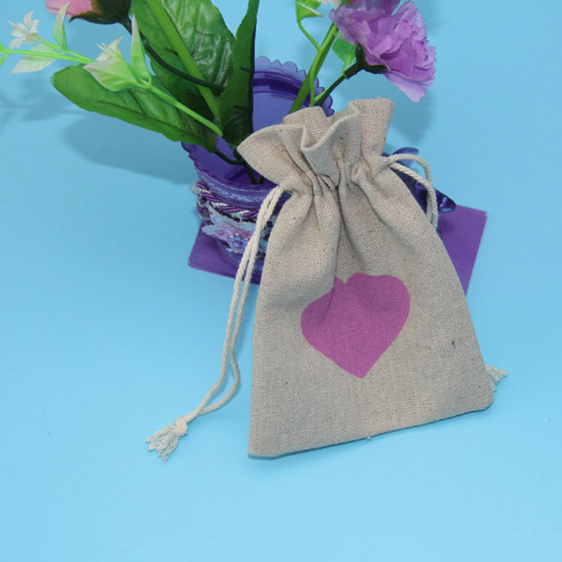 Christmas Birthday Jewellery Linen Drawstring Gift Bags