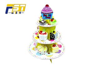Wholesale Easy Disassemble 3Tiers Cardboard Cake Display With CMYK Color Printing For Party from china suppliers