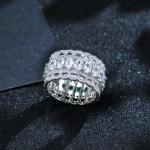 925 Sterling Silver Jewelry Vintage Purple Crystal Couple's Wedding Silver Rings